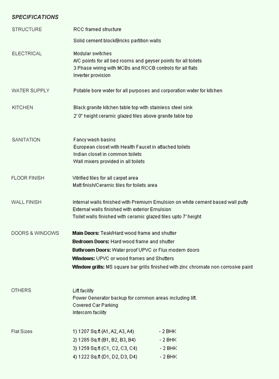 specification